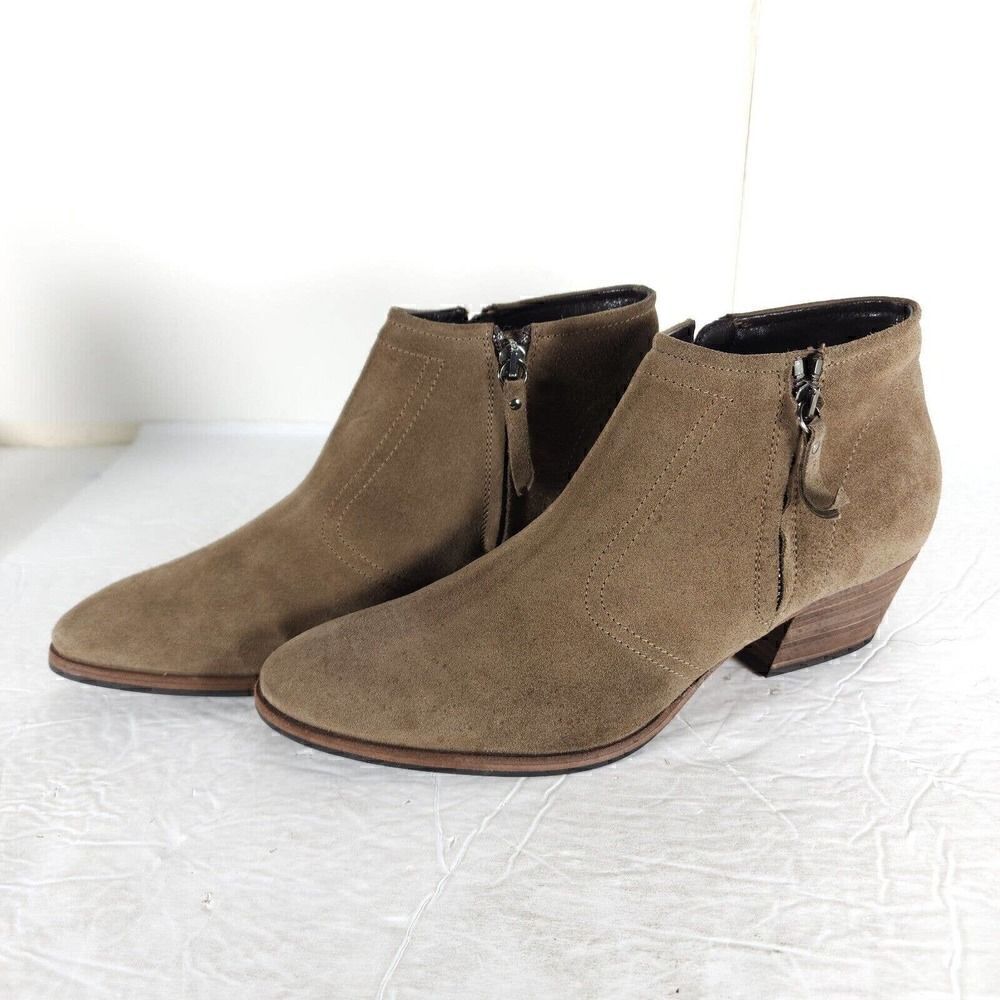 Aquatalia Marvin K Women's US10 Brown Leather Finn Waterprof Ankle Boots Bootie